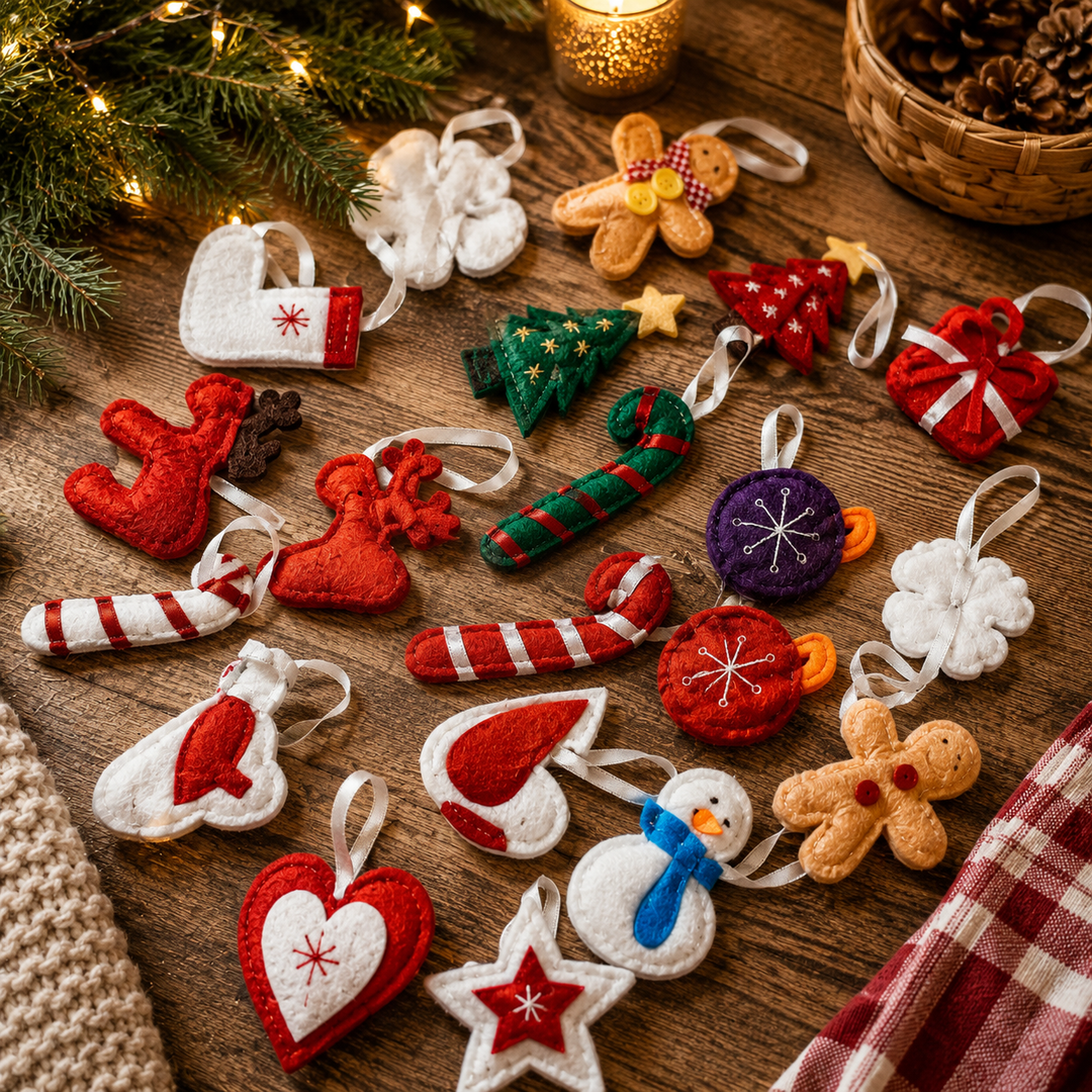 Felt Christmas Advent Calendar Reusable Holiday Countdown Decor Fun Holiday Gift