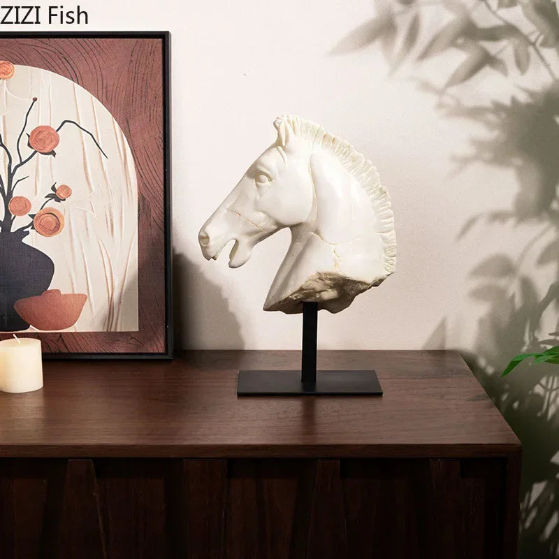 Horse Head - Retro Bronze Statue
