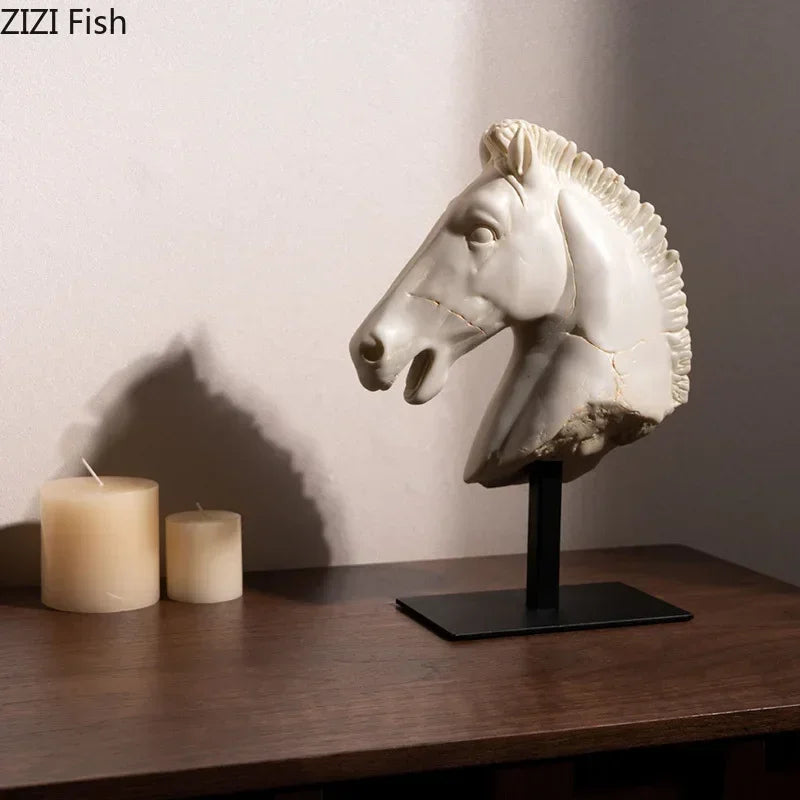 Horse Head - Retro Bronze Statue
