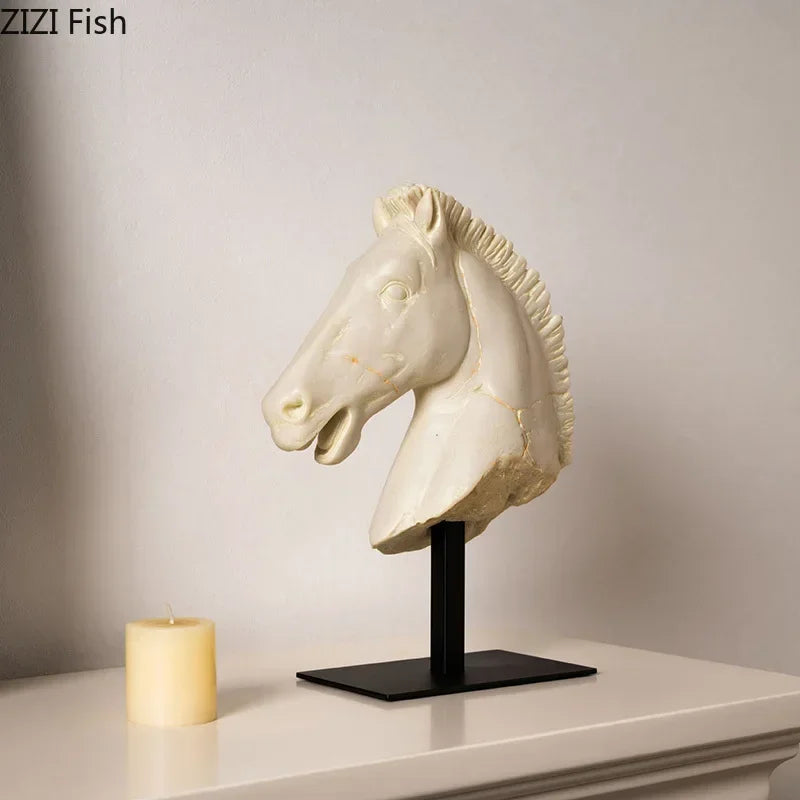 Horse Head - Retro Bronze Statue