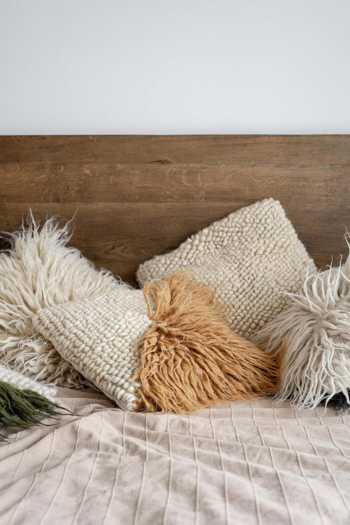Handwoven Wool Decorative Pillow "Stones"