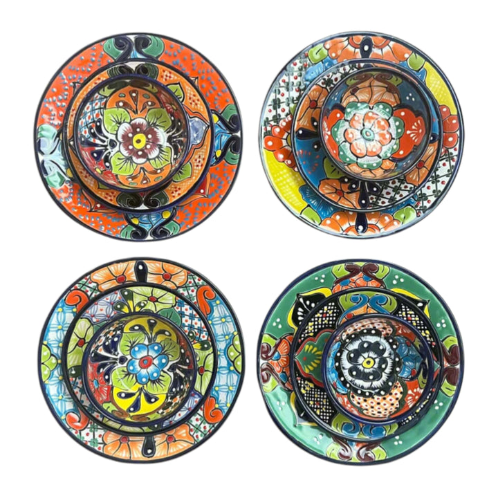Talavera Dinnerware Set | 26-Piece Floral Tableware for 8