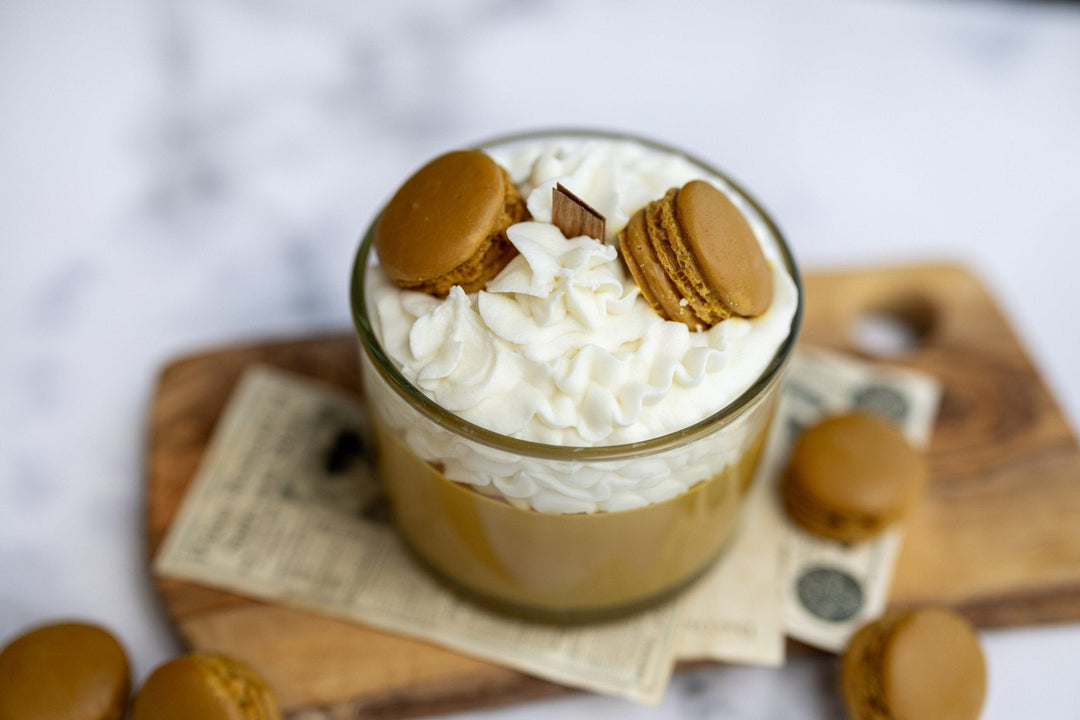 Espresso Macaron Candle – Whipped Soy Dessert Candle – Chocolate &amp; Coffee Scented Gift for Her