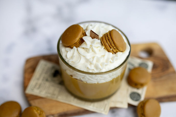 Espresso Macaron Candle – Whipped Soy Dessert Candle – Chocolate &amp; Coffee Scented Gift for Her
