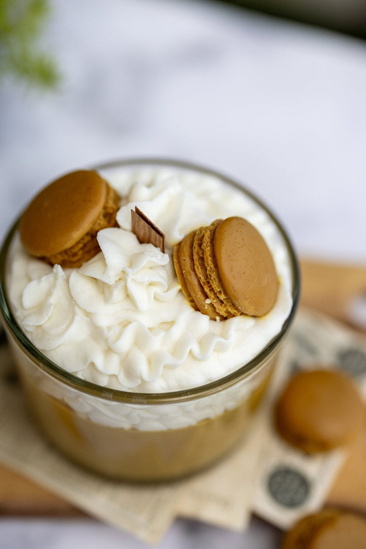 Espresso Macaron Candle – Whipped Soy Dessert Candle – Chocolate &amp; Coffee Scented Gift for Her