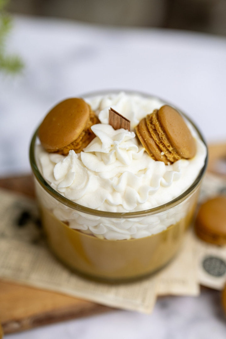 Espresso Macaron Candle – Whipped Soy Dessert Candle – Chocolate &amp; Coffee Scented Gift for Her
