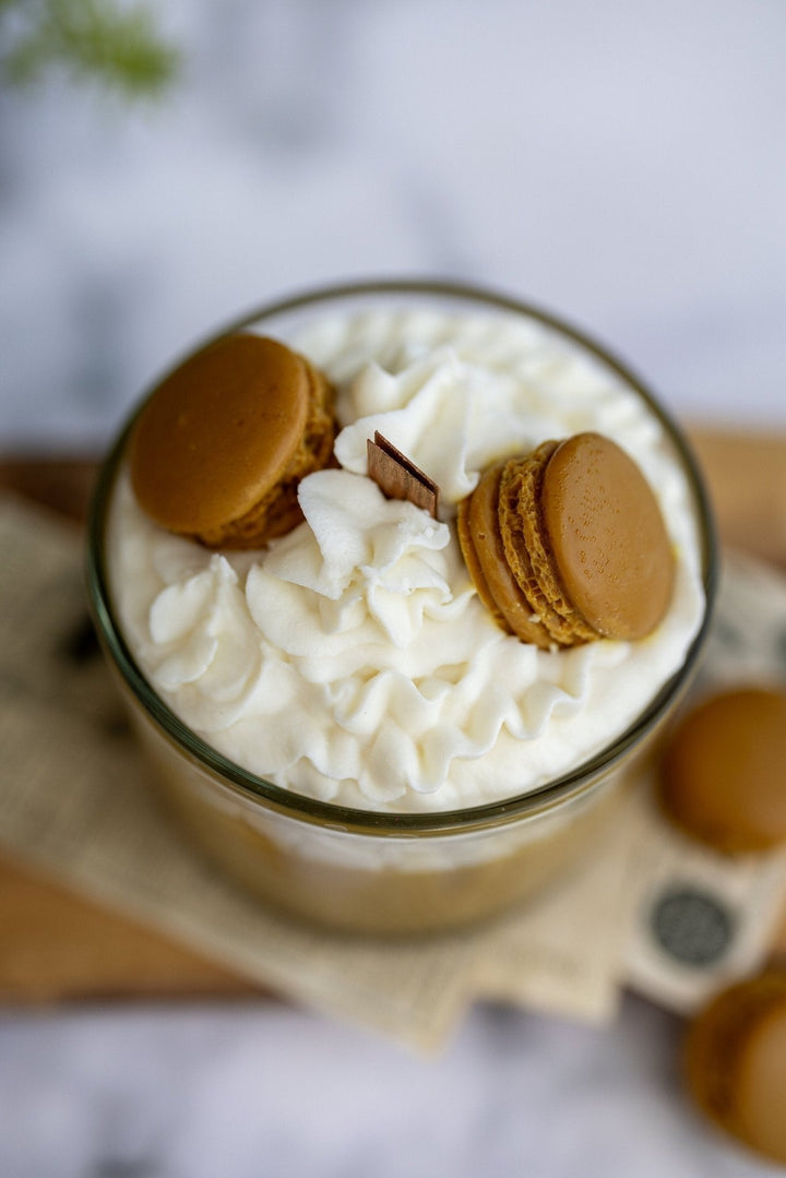 Espresso Macaron Candle – Whipped Soy Dessert Candle – Chocolate &amp; Coffee Scented Gift for Her