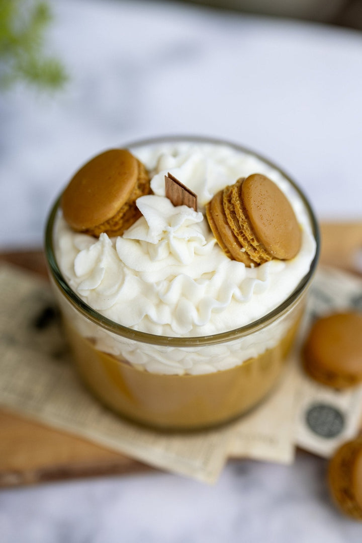 Espresso Macaron Candle – Whipped Soy Dessert Candle – Chocolate &amp; Coffee Scented Gift for Her