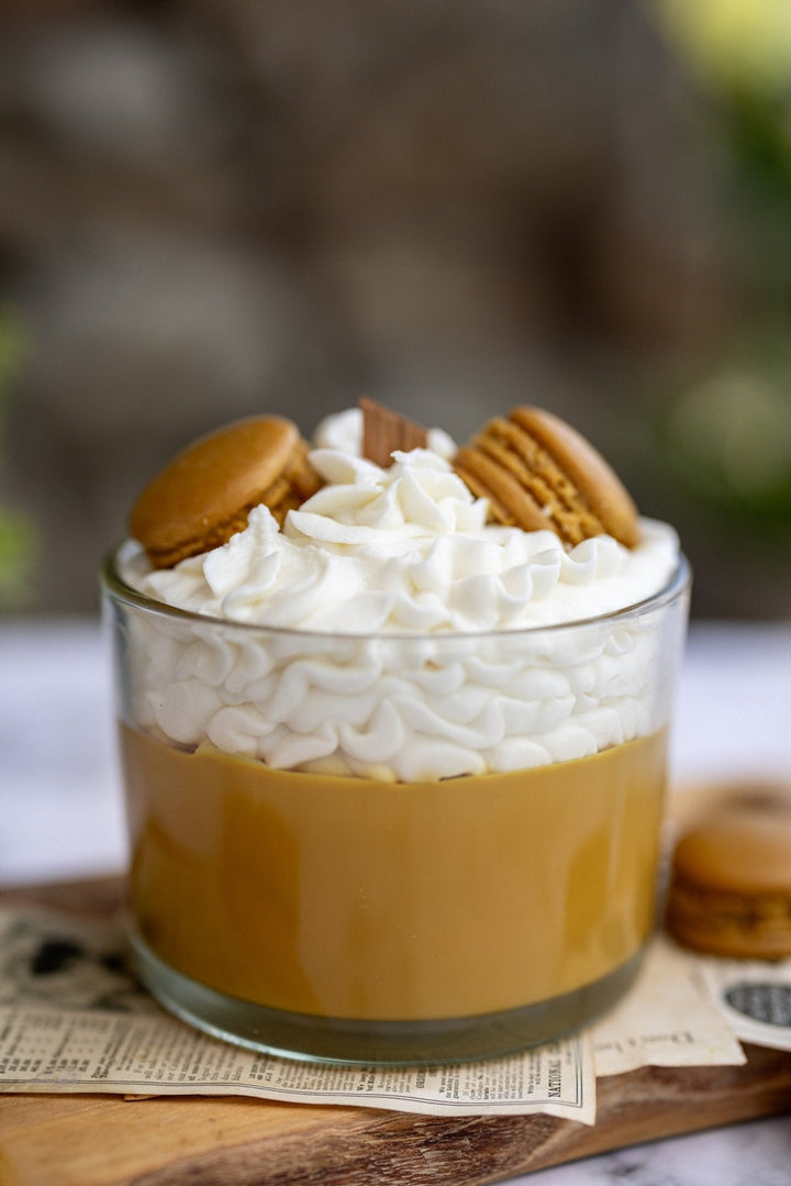 Espresso Macaron Candle – Whipped Soy Dessert Candle – Chocolate &amp; Coffee Scented Gift for Her