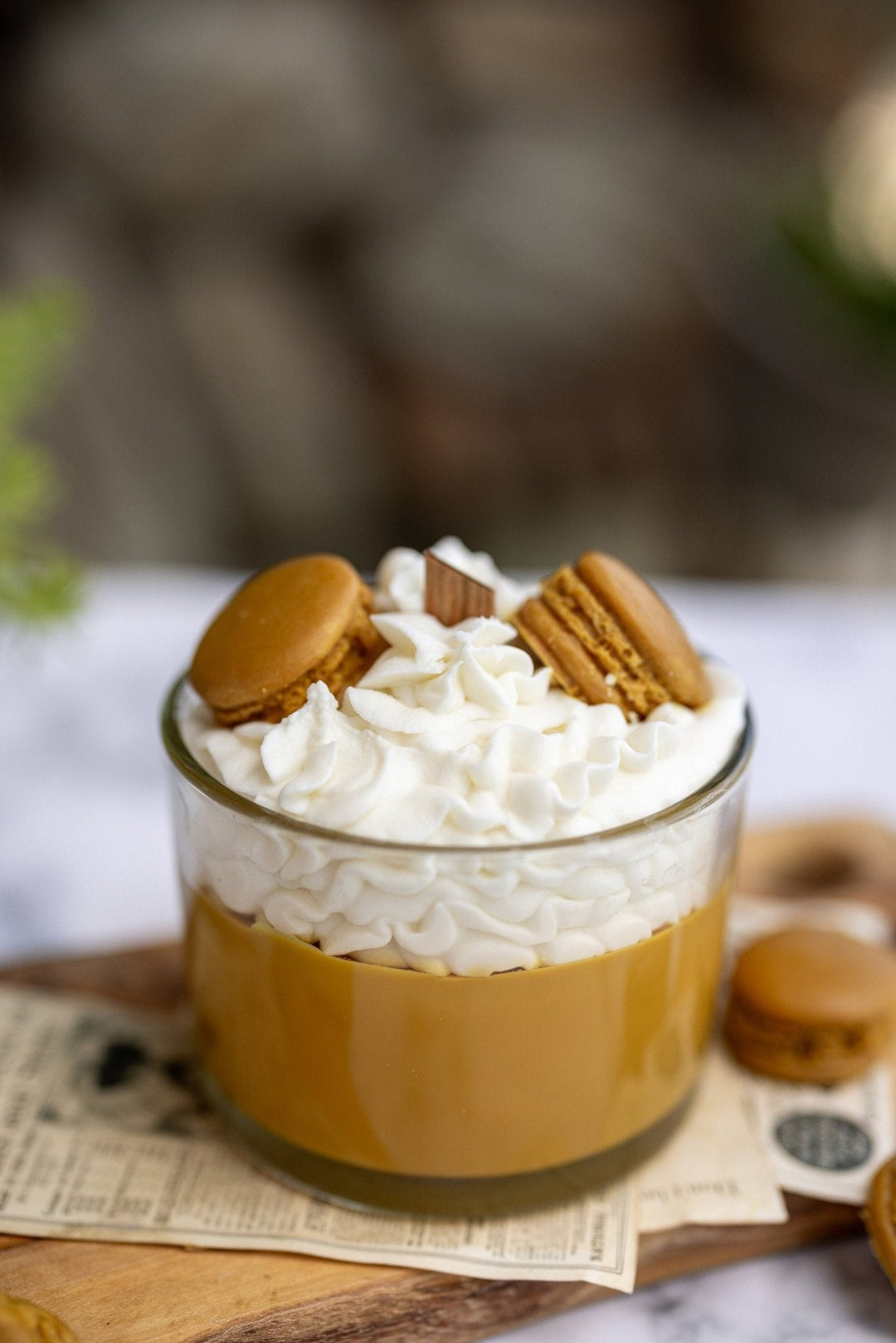 Espresso Macaron Candle – Whipped Soy Dessert Candle – Chocolate &amp; Coffee Scented Gift for Her