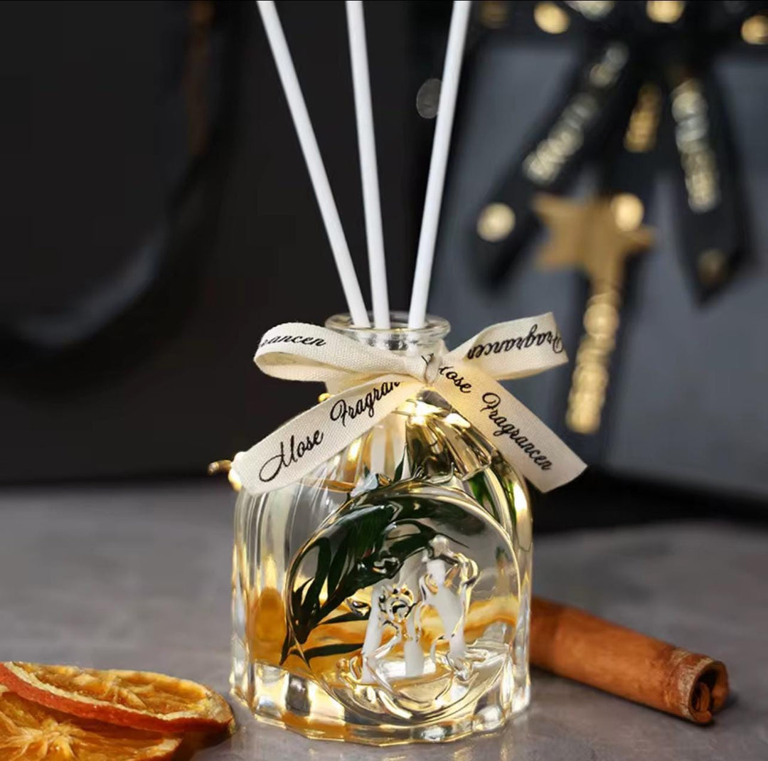 Hot Sale Aromatherapy 100% Soy Wax Candle &amp; Reed Diffuser Gift Set | Black Box Luxury Gift for Her