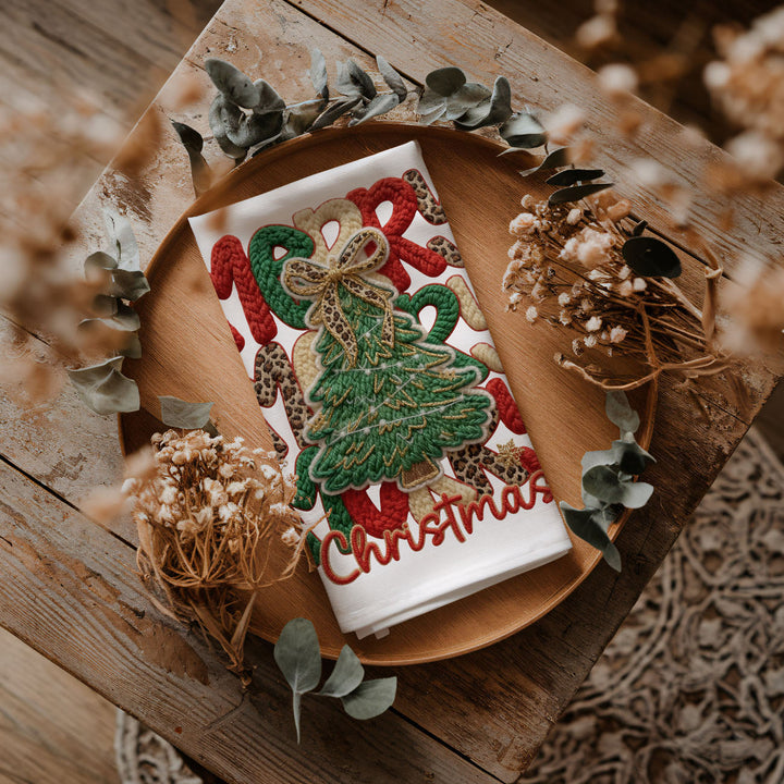 Merry Gingerbread Christmas Kitchen Tea Towel Holiday Decor Fun Gift for Friends