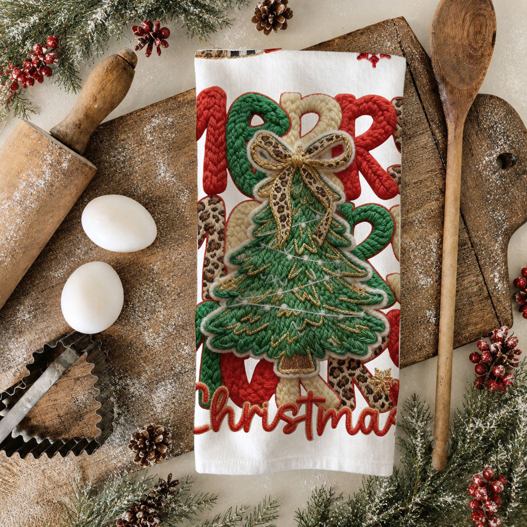 Merry Gingerbread Christmas Kitchen Tea Towel Holiday Decor Fun Gift for Friends