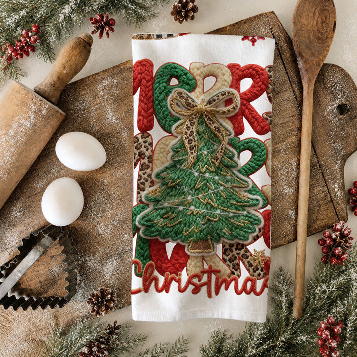 Merry Gingerbread Christmas Kitchen Tea Towel Holiday Decor Fun Gift for Friends