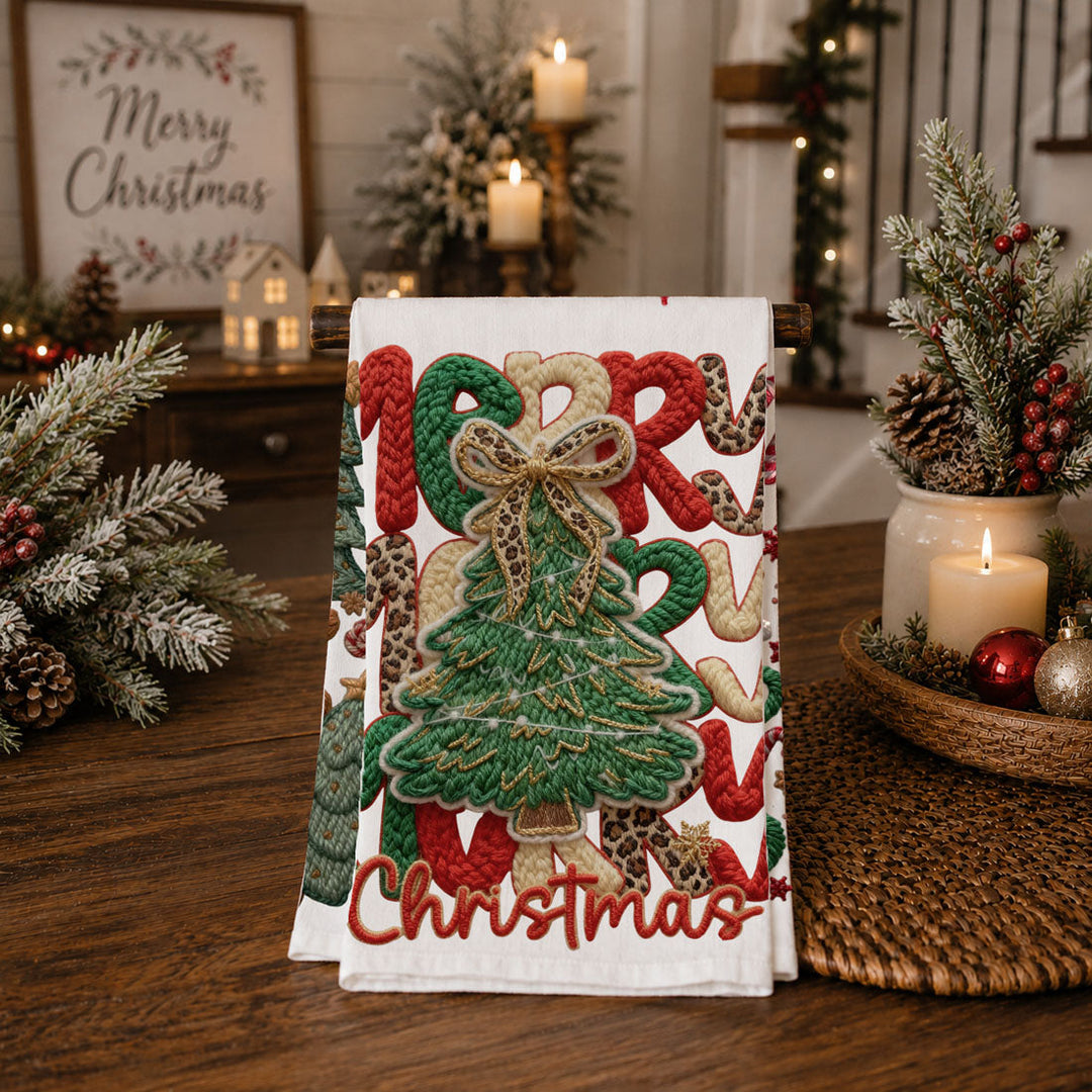 Merry Gingerbread Christmas Kitchen Tea Towel Holiday Decor Fun Gift for Friends