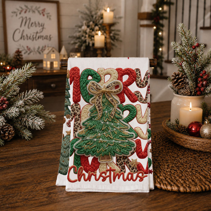 Merry Gingerbread Christmas Kitchen Tea Towel Holiday Decor Fun Gift for Friends