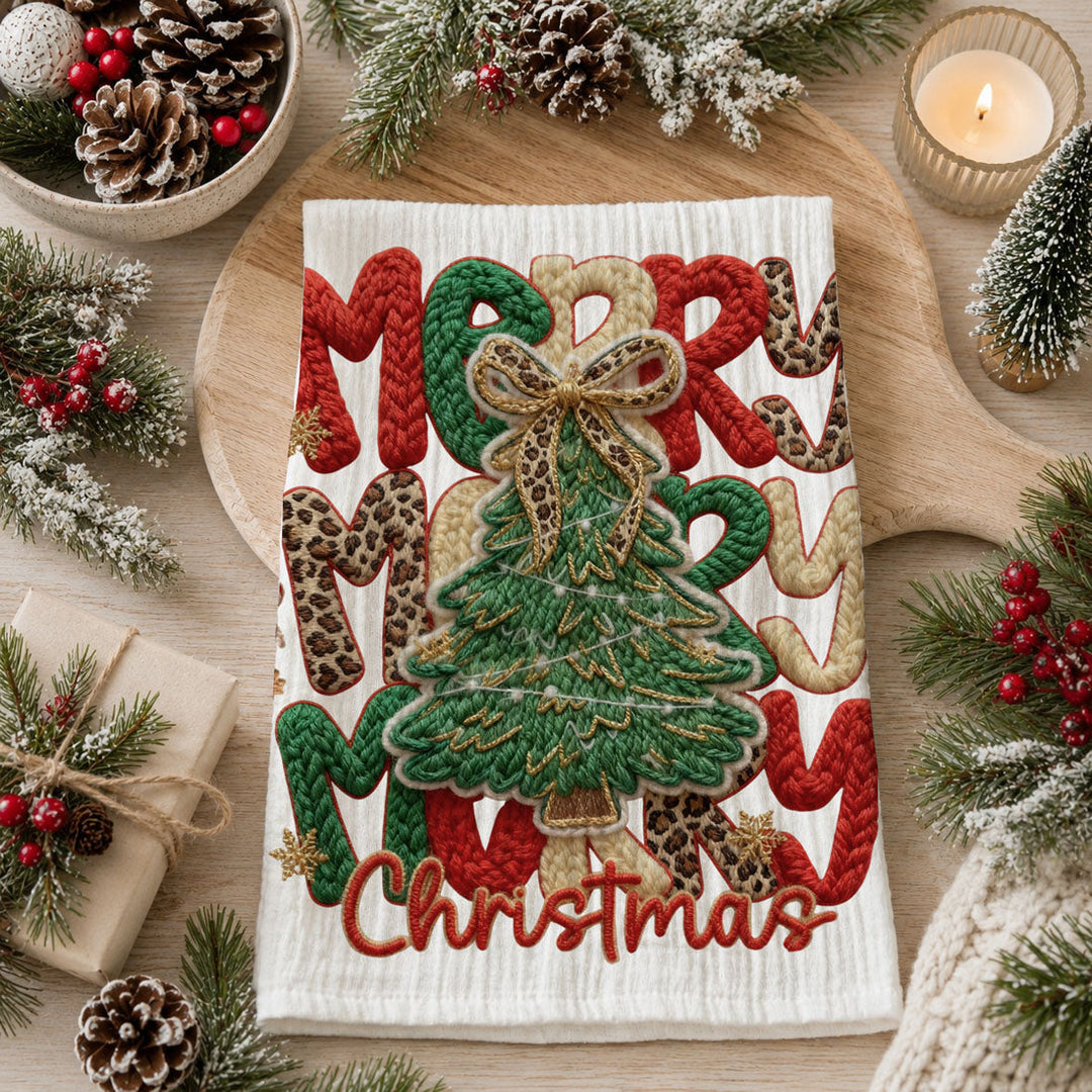 Merry Gingerbread Christmas Kitchen Tea Towel Holiday Decor Fun Gift for Friends