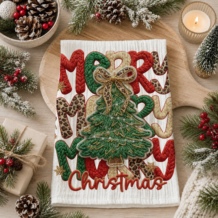 Merry Gingerbread Christmas Kitchen Tea Towel Holiday Decor Fun Gift for Friends