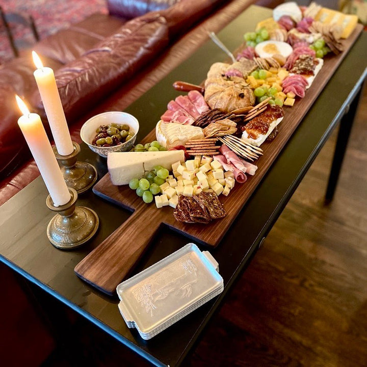 Long American Walnut Charcuterie Board - Vintage Style Long French Breadboard