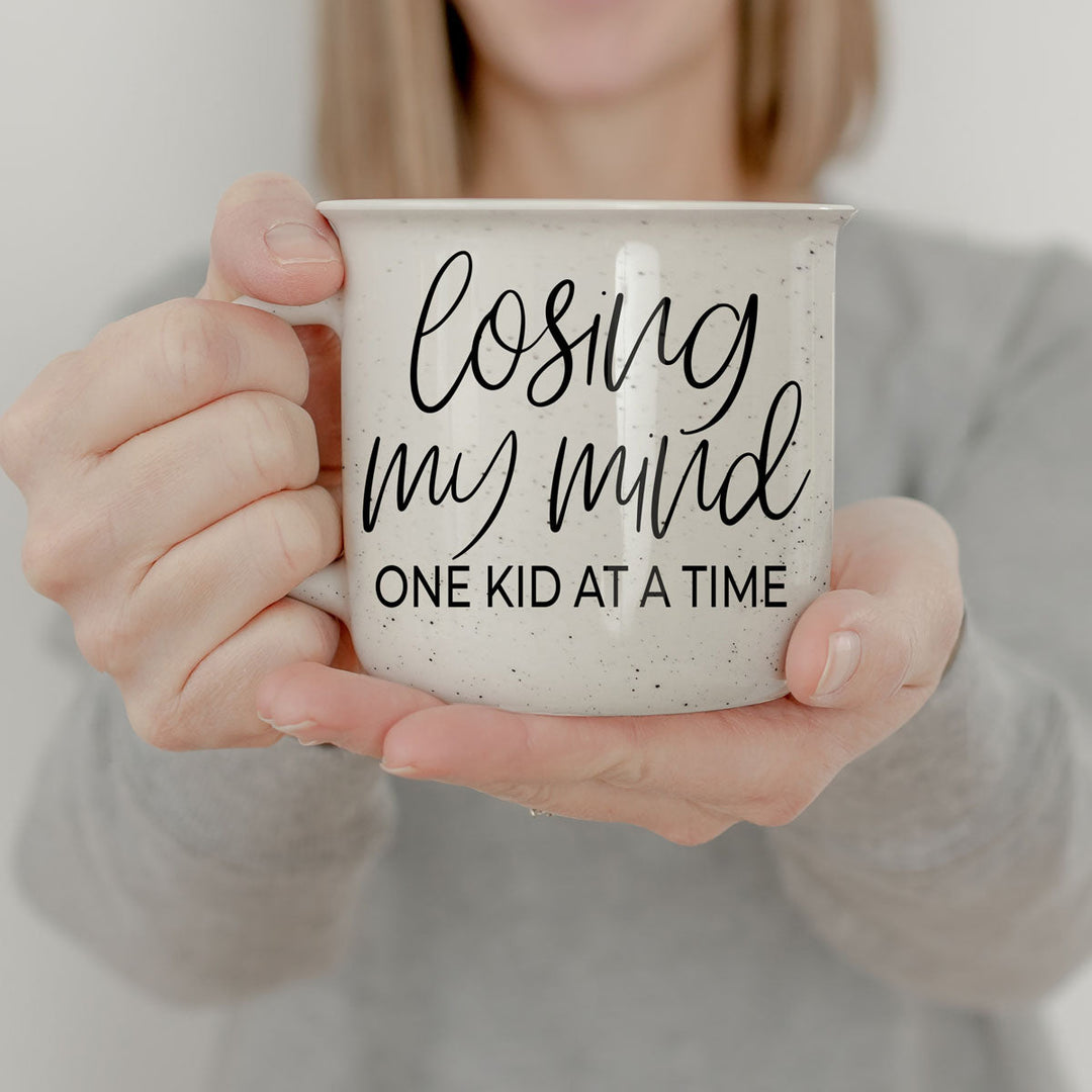 Losing My Mind One Kid at a Time Ceramic Coffee Mug Funny Mom Cheeky Fun Gift
