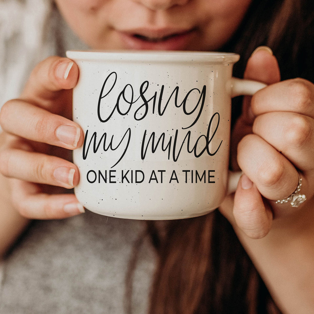 Losing My Mind One Kid at a Time Ceramic Coffee Mug Funny Mom Cheeky Fun Gift