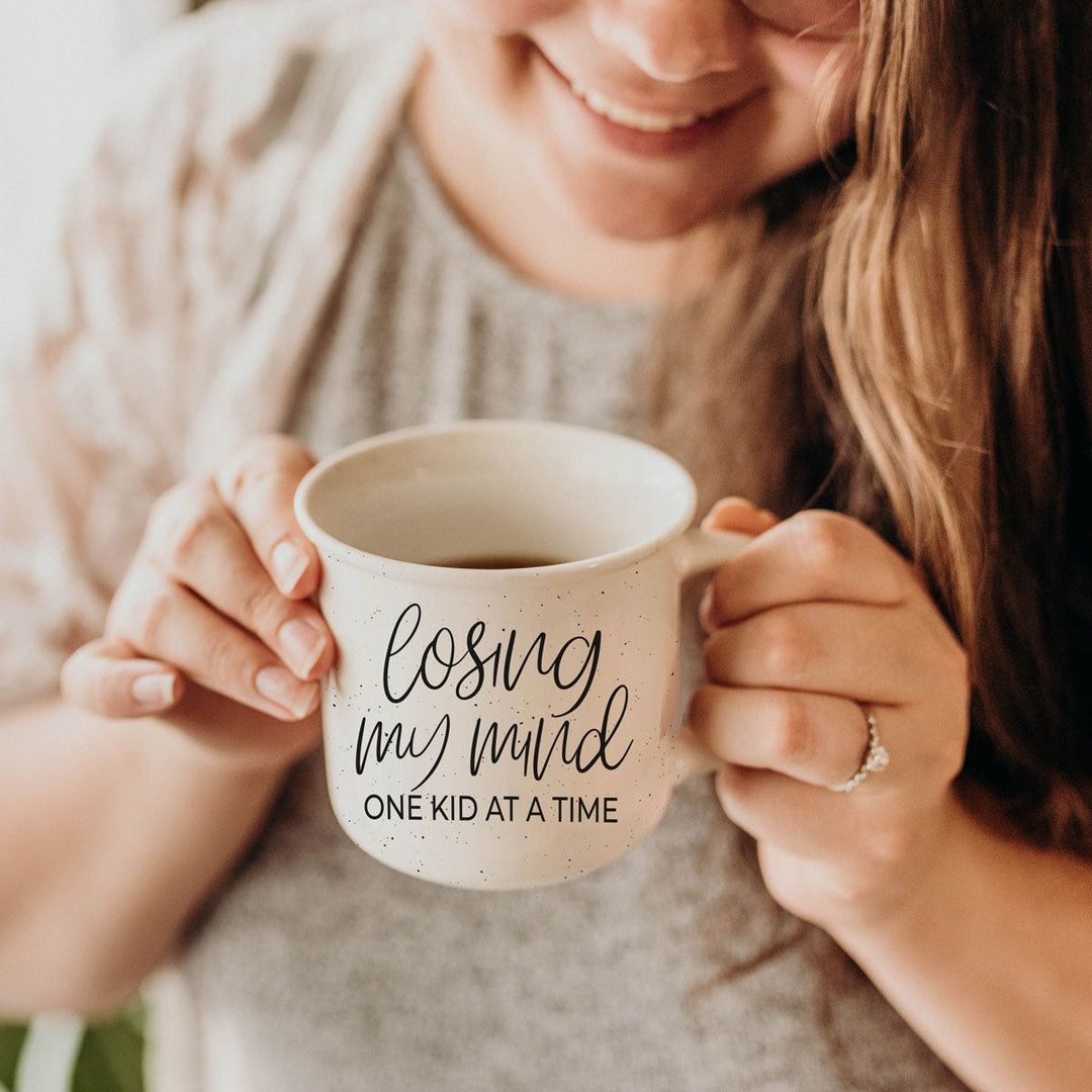 Losing My Mind One Kid at a Time Ceramic Coffee Mug Funny Mom Cheeky Fun Gift