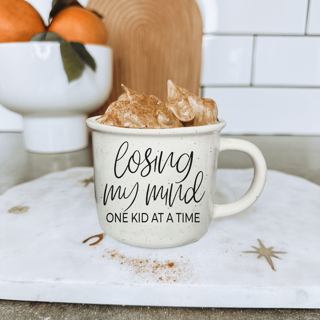 Losing My Mind One Kid at a Time Ceramic Coffee Mug Funny Mom Cheeky Fun Gift