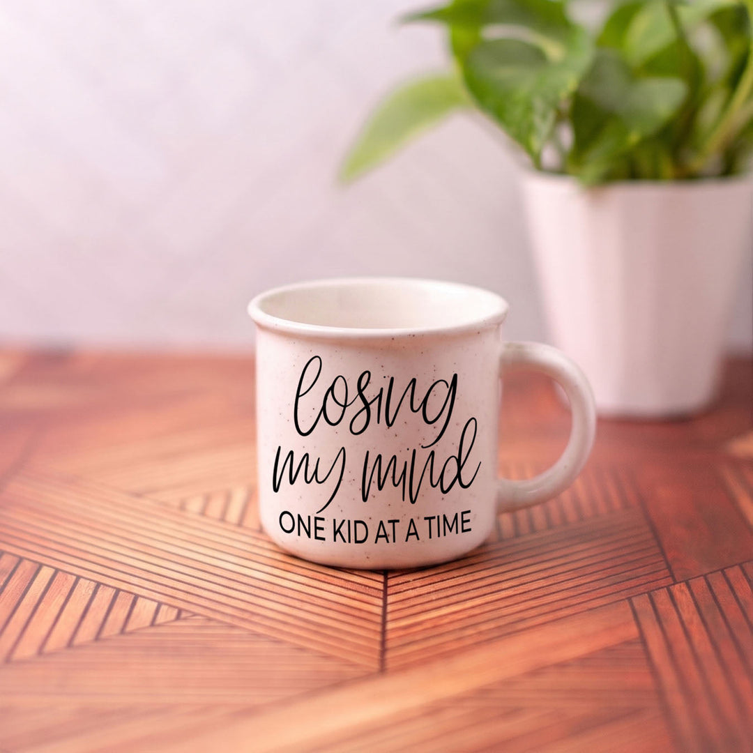 Losing My Mind One Kid at a Time Ceramic Coffee Mug Funny Mom Cheeky Fun Gift
