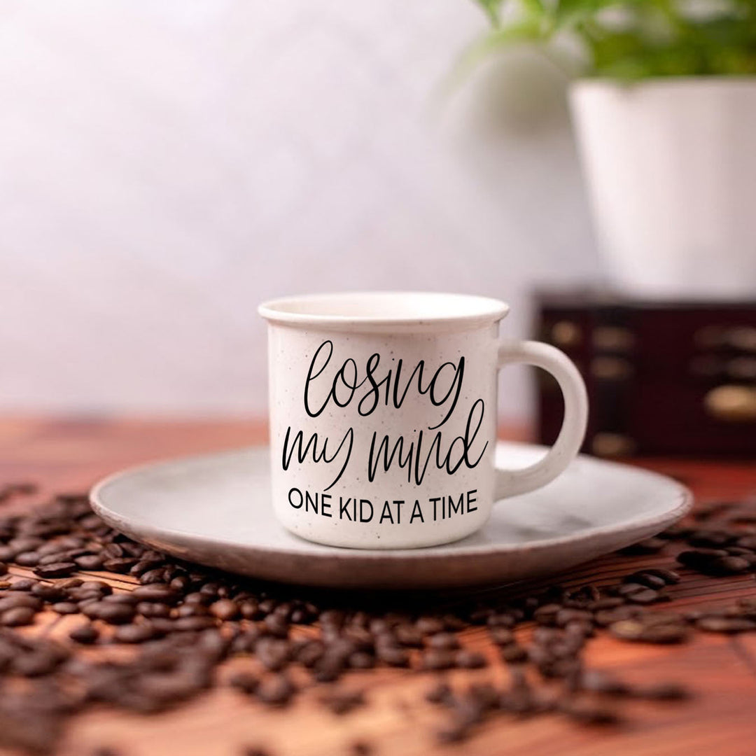Losing My Mind One Kid at a Time Ceramic Coffee Mug Funny Mom Cheeky Fun Gift