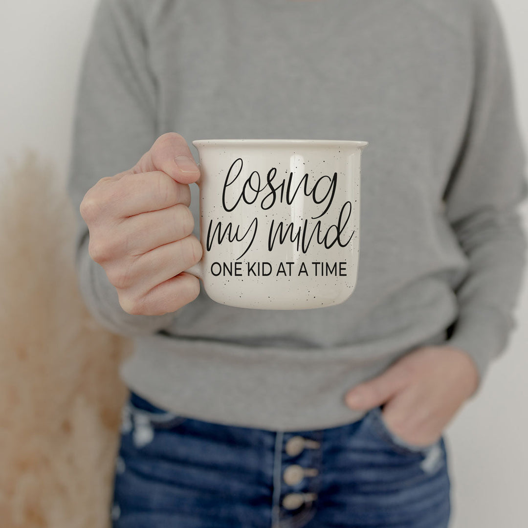 Losing My Mind One Kid at a Time Ceramic Coffee Mug Funny Mom Cheeky Fun Gift