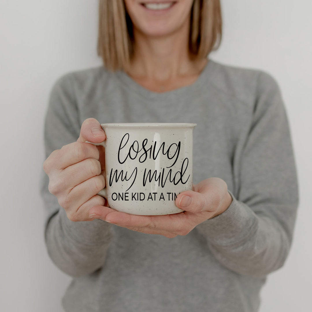 Losing My Mind One Kid at a Time Ceramic Coffee Mug Funny Mom Cheeky Fun Gift