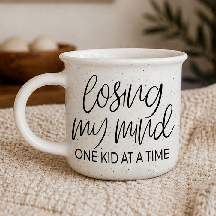 Losing My Mind One Kid at a Time Ceramic Coffee Mug Funny Mom Cheeky Fun Gift