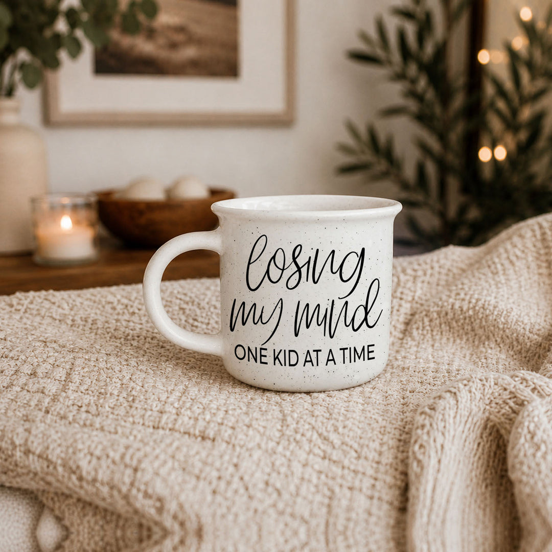 Losing My Mind One Kid at a Time Ceramic Coffee Mug Funny Mom Cheeky Fun Gift