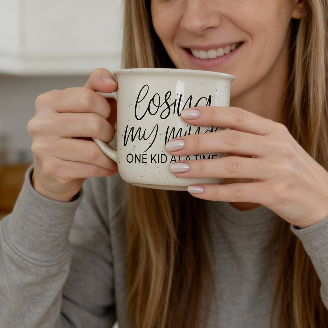 Losing My Mind One Kid at a Time Ceramic Coffee Mug Funny Mom Cheeky Fun Gift