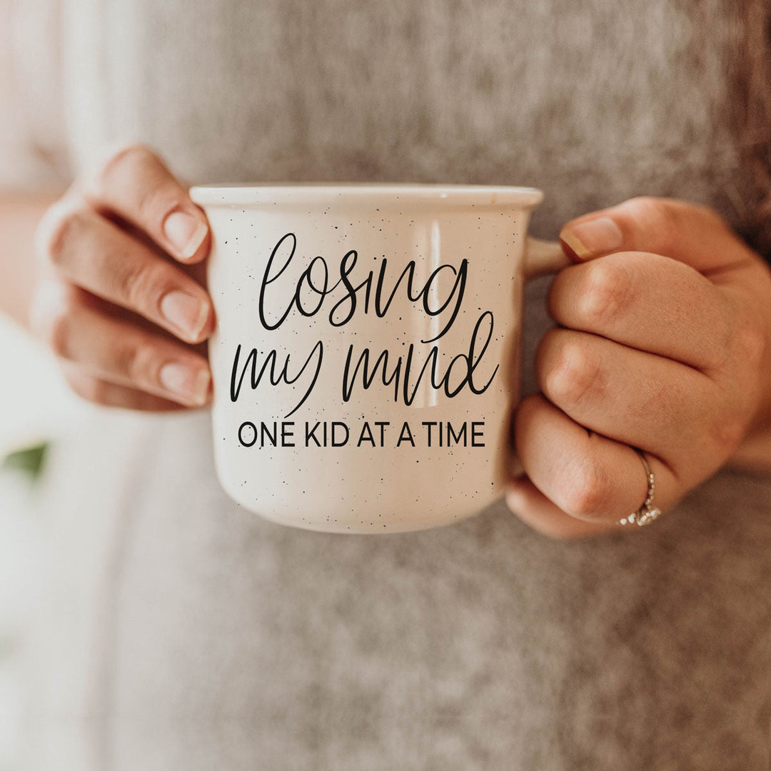 Losing My Mind One Kid at a Time Ceramic Coffee Mug Funny Mom Cheeky Fun Gift