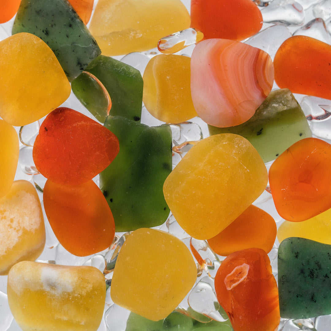 ViA HAPPINESS | Jade, Orange Calcite, Carnelian &amp; Clear Quartz