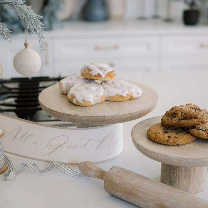 9.5" Mango Wood Cake Stand