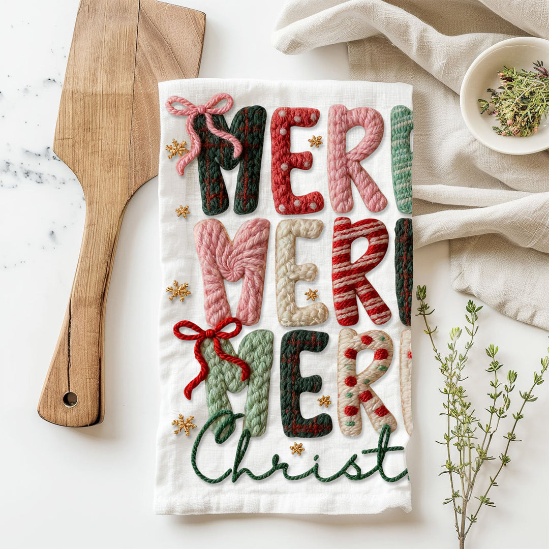 Nutcracker Pinks Christmas Kitchen Tea Towel Holiday Decor Fun Gift for Friends