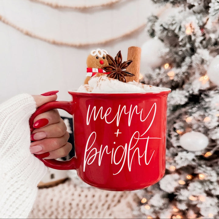 Merry and Bright Ceramic Coffee Mug Christmas Holiday Fun Gift for Coffee Lovers