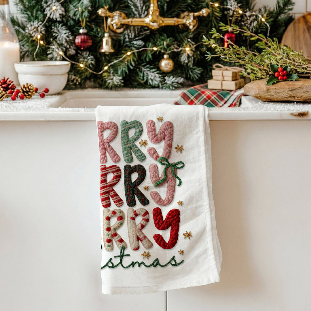 Nutcracker Pinks Christmas Kitchen Tea Towel Holiday Decor Fun Gift for Friends