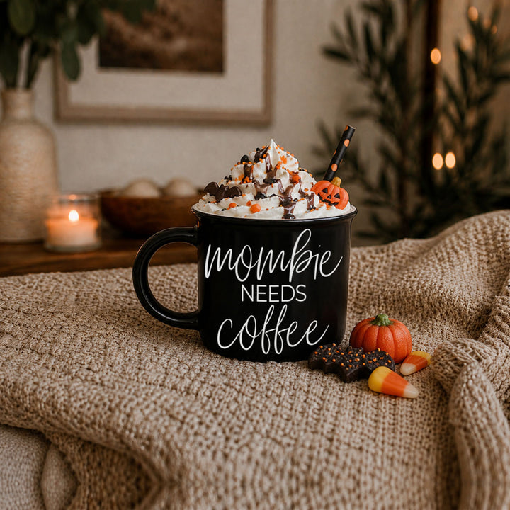 Mombie Funny Mom Ceramic Coffee Mug 14oz Motherhood Great Gift for Coffee Lovers