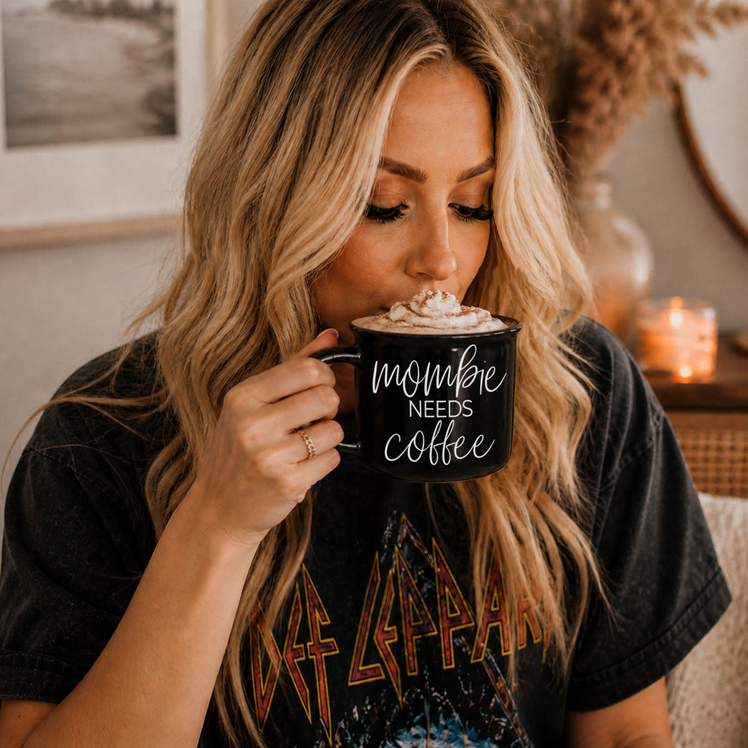 Mombie Funny Mom Ceramic Coffee Mug 14oz Motherhood Great Gift for Coffee Lovers