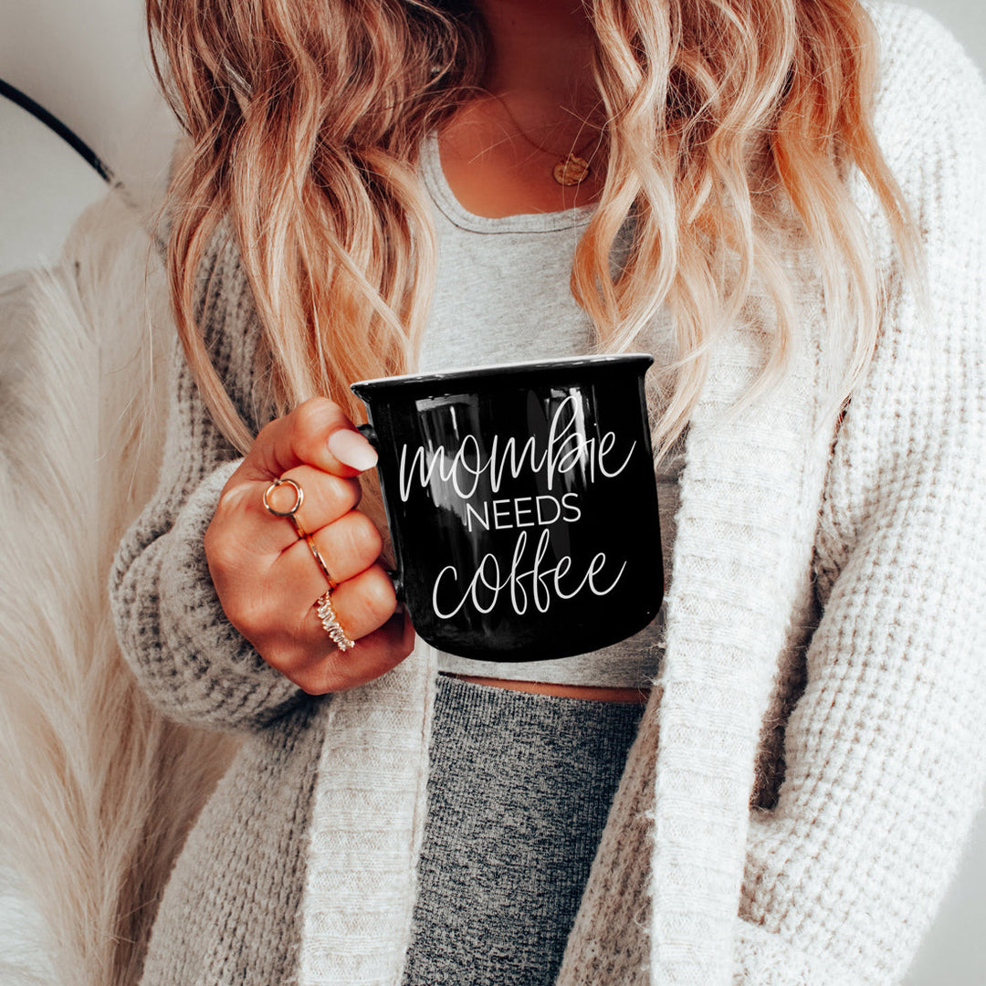 Mombie Funny Mom Ceramic Coffee Mug 14oz Motherhood Great Gift for Coffee Lovers