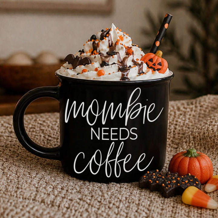 Mombie Funny Mom Ceramic Coffee Mug 14oz Motherhood Great Gift for Coffee Lovers
