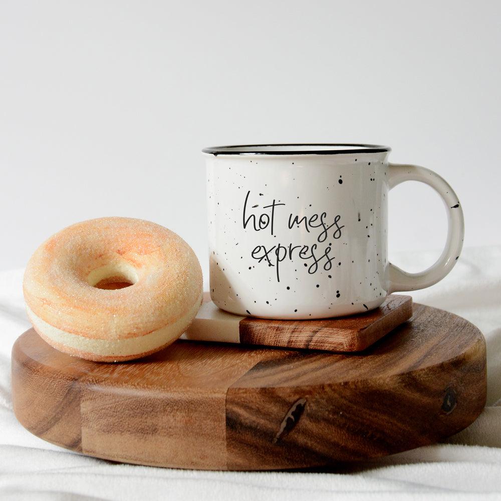 Hot Mess Express Ceramic Coffee Mug 15oz Black Rim Fun Gift for Family &amp; Friends