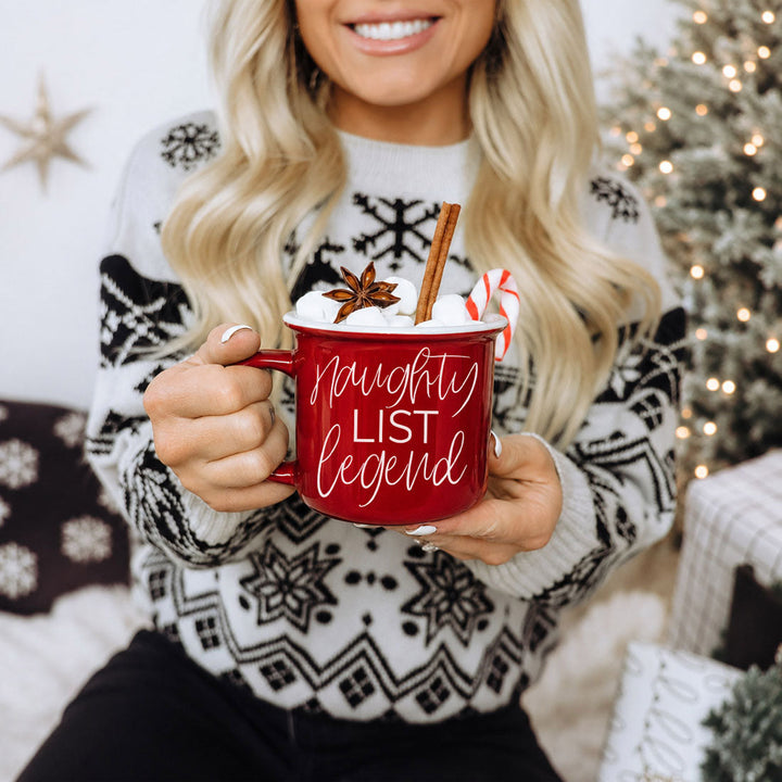 Naughty List Legend Funny Ceramic Coffee Mug Christmas Cheeky Gift for Friends