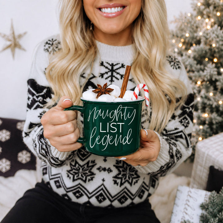 Naughty List Legend Funny Ceramic Coffee Mug Christmas Cheeky Gift for Friends