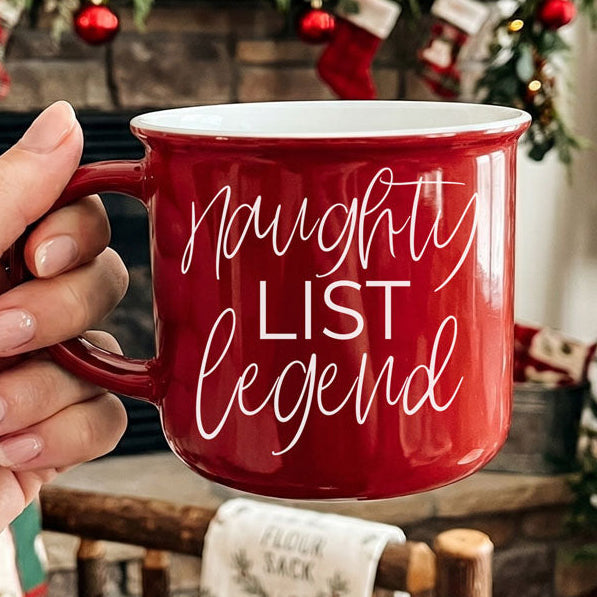 Naughty List Legend Funny Ceramic Coffee Mug Christmas Cheeky Gift for Friends