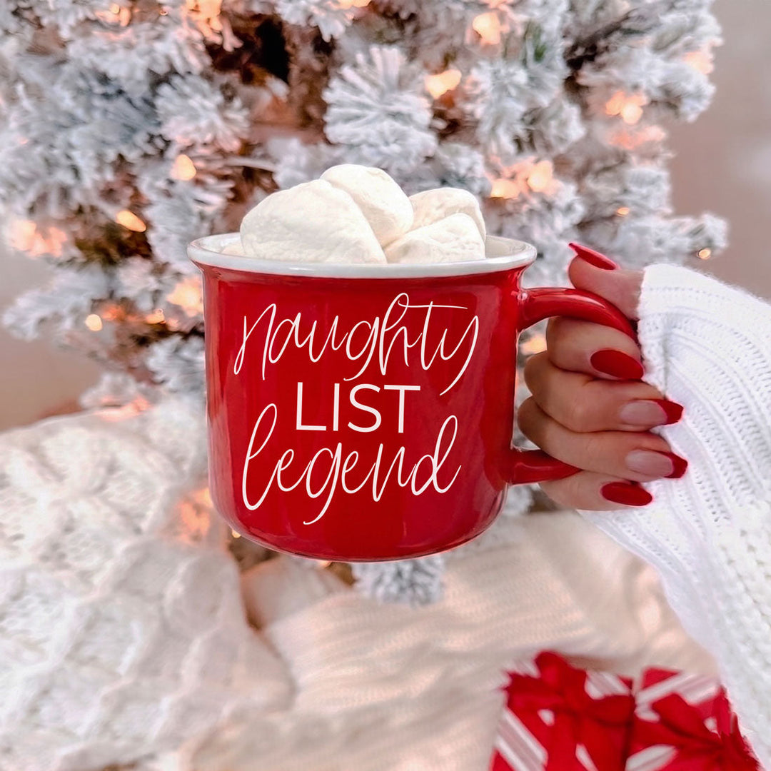 Naughty List Legend Funny Ceramic Coffee Mug Christmas Cheeky Gift for Friends