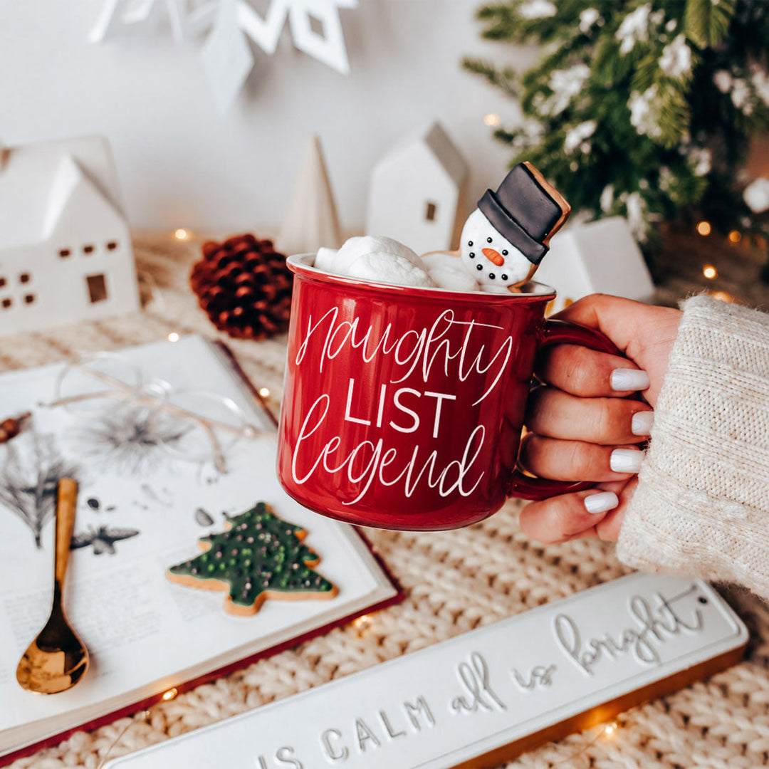 Naughty List Legend Funny Ceramic Coffee Mug Christmas Cheeky Gift for Friends